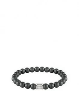 Hugo Boss Jewellery 1580041M Stainless Steel Magnetic Closure Matt Hematite Beads Men