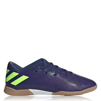 adidas Nemeziz Messi 19.3 Junior Indoor Football Boots - Indigo/Green