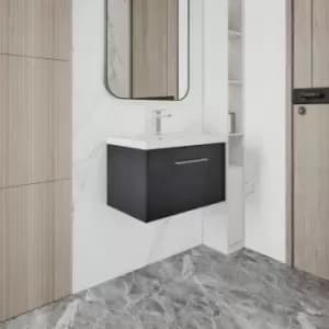 Hudson Reed Juno Wall Hung 1-Drawer Vanity Unit with Basin 2 600mm Wide - Graphite Grey