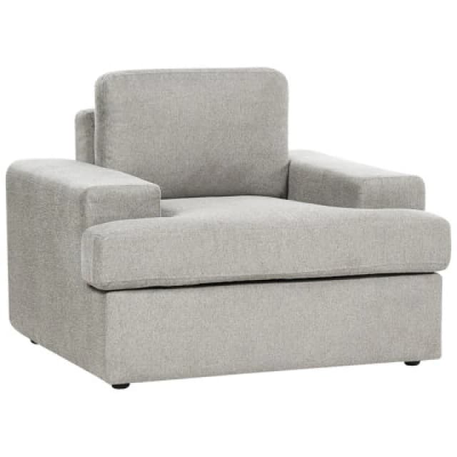 Beliani Fabric Armchair Light Grey Alla