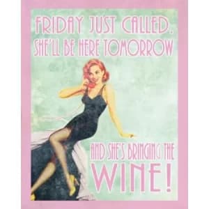 Vintage Metal Sign Pin Up Girl