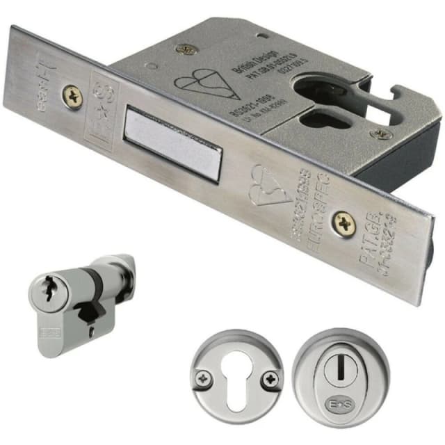 Loops 76mm Euro Profile Double Cylinder Deadlock Set Latch Cylinder & Escutcheon Multi unisex