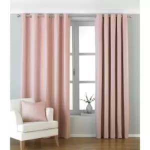 Riva Paoletti Atlantic Ringtop Eyelet Curtains (117 x 137 cm) (Blush)