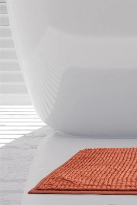 EMMA BARCLAY Noodle Bath Mat Burnt Orange 45x75cm Non-Slip Chenille Mat - Emma Barclay NOO4575BTO