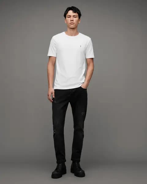 AllSaints Mens Brace Tonic 3 Pack T-Shirts, White, Size: M