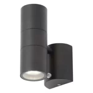 Zinc Wall Light Up and Down with Dusk til Dawn Sensor LETO Black