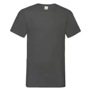Fruit Of The Loom Mens Valueweight V-Neck, Short Sleeve T-Shirt (XL) (Light Graphite)