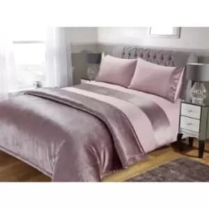 Isabella Rose Sparkle Velvet Duvet Set -Blush - Bedspread TJ Hughes