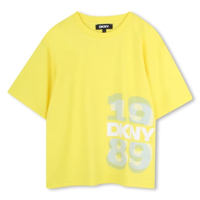 DKNY SS T Shirt Jn63 Yellow unisex 6Y