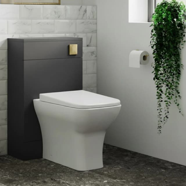 NUIE Arno Back to Wall wc Toilet Unit 500mm Wide - Satin Anthracite - Nuie NVF1441