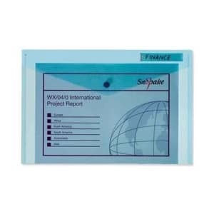 Snopake Polyfile Foolscap Polypropylene Wallet File Classic Blue Pack of 5 Wallets