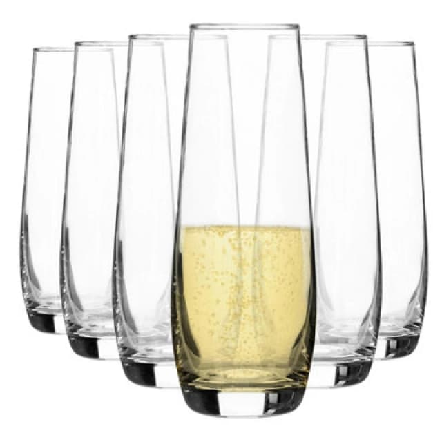 Argon Tableware Corto Stemless Champagne Flutes - 230ml - Pack of 6 Clear
