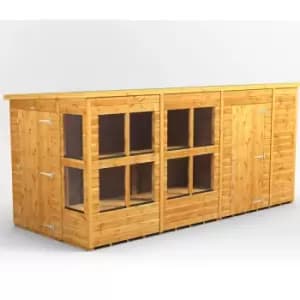 14x6 Power Pent Potting Shed Combi Building including 6ft Side Store