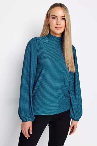 Tall High Neck Textured Top
