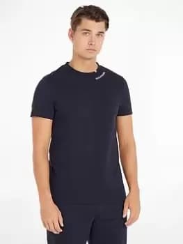 Tommy Hilfiger Neck Logo Pique T-Shirt - Blue Size M, Men