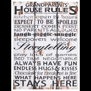 Grandparents House Rules Wall Sign