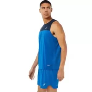 Asics Mens Race Running Vest - Blue