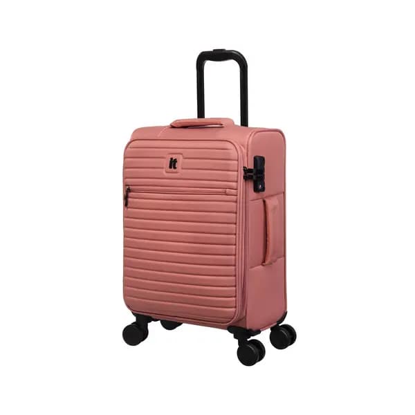 IT Luggage Lineation W3BYZ Soft Shell Blush Cabin Suitcase