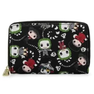 Pop By Loungefly Beetlejuice AOP Zip Around Wallet