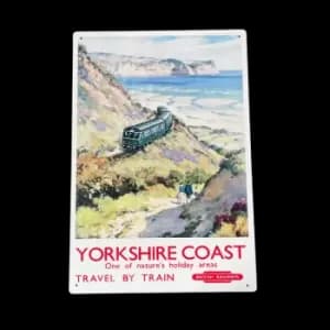 British Railways Retro Advertising Yorkshire Coast Vintage Metal Sign
