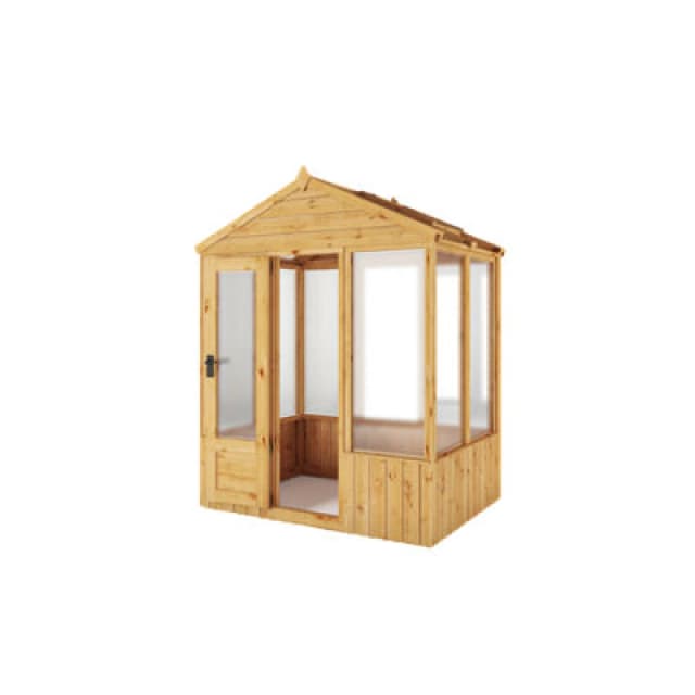 Waltons 4X6 Wooden Greenhouse Apex Growhouse Tongue And Groove - Polycarbonate Glazed
