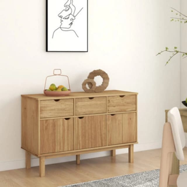Vidaxl Sideboard Otta 114X43X73.5cm Solid Wood Pine, Brown 351297