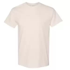 Gildan Mens Heavy Cotton Short Sleeve T-Shirt (Pack Of 5) (L) (Natural)