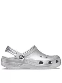 Crocs Classic Clog Graphics Sandal, Silver, Size 11 Younger