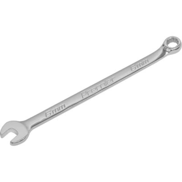Loops 6mm Steel Combination Spanner - Long Slim Design Combo Wrench - Chrome Vanadium Metallics