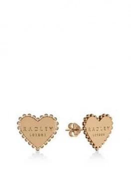 Radley Gold Plated Sterling Silver Heart Stud Ladies Earrings