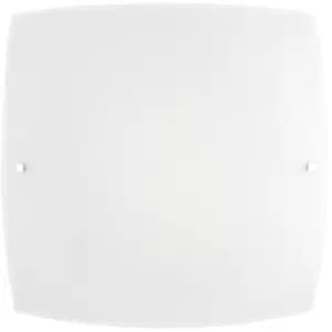 Netlighting Merano Delta 30cm Flush Ceiling Light Satinated White Glass Chrome M