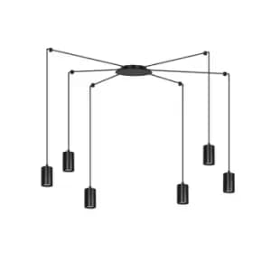 Emibig Traker Black Cluster Pendant Ceiling Light 6x GU10
