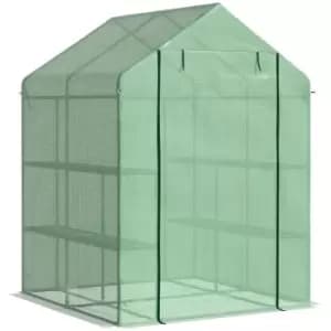 Outsunny Walk In Garden Greenhouse Outdoor Grow House With Shelves 143X138X190Cm - Green