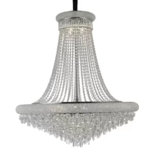Alexandra Ceiling Pendant Chandelier 20 Light Polished Chrome, Crystal