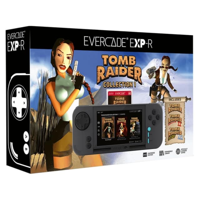 Evercade EXP-R Handheld with Tomb Raider 1, 2 & 3 Games Hardware - Games Retro