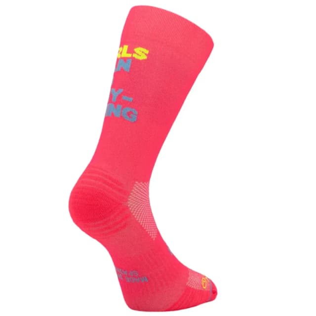 Sporcks Girls Can Do Socks Pink Blue Yellow, Size L