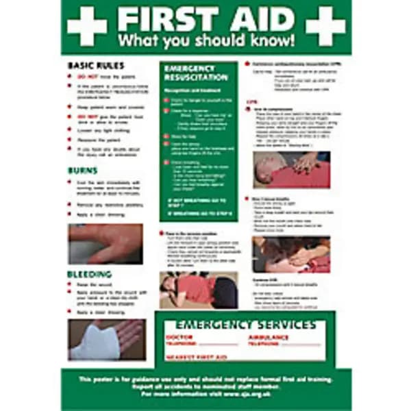 Stewart Superior Seco Awareness First Aid Regulations Poster A2 - HS101 HS101