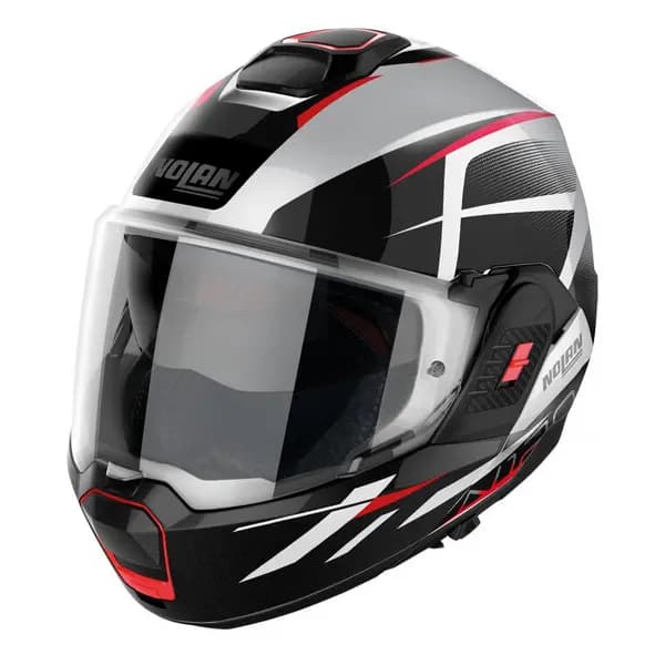 Nolan N120-1 Nightlife N-COM 027 Metal White Red Black Modular Helmet Size 2XL