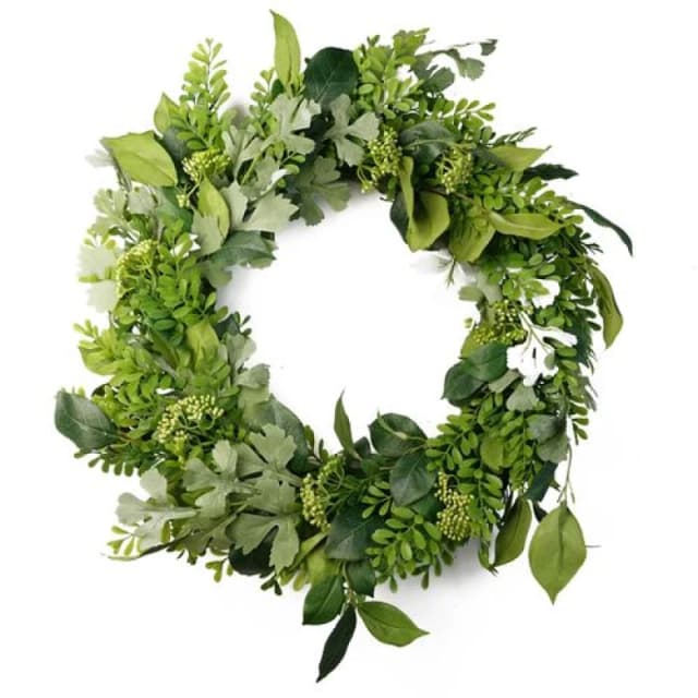 Leaf 50cm Artificial Wreath Fern Leaf Green