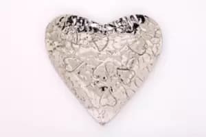 Silver Heart Shaped Dish 22cm
