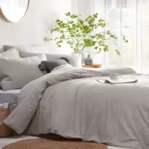 The Linen Yard Stonehouse King Duvet Cover Set Cotton Grey