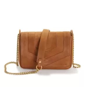 Capri Quilted Leather/Suede Flap Bag with Gold Chain Shoulder/Crossbody Strap