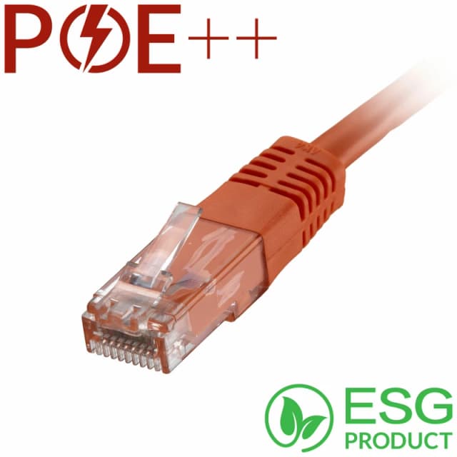 Cablenet Cablenet 0.5m Cat6 RJ45 Orange U/UTP PVC 24AWG Flush Moulded Booted Patch Lead (PK 100) 60-9005B