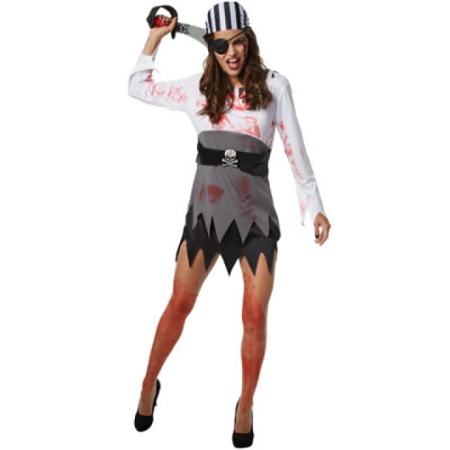 Tectake Scary Female Pirate 302250 - Black/white S