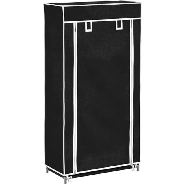 VIDAXL Fabric Shoe Cabinet with Cover 58 x 28 x 106cm Black Vidaxl 240503