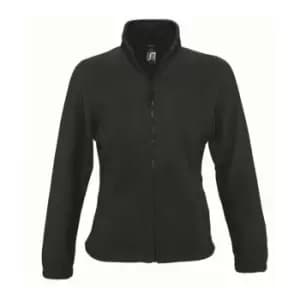 SOLS Womens/Ladies North Full Zip Fleece Jacket (L) (Black)