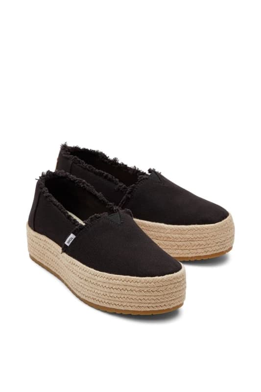 TOMS Womens Valencia Espadrille in Black Size: 8 Black Female 8