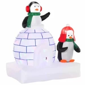 Inflatable Light Up Penguin Ice House 150cm, White