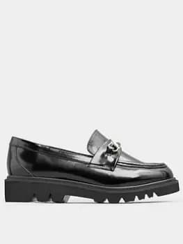 Yours Extra Wide Fit Chunky Saddle Loafer - Black, Size 6Eee, Women