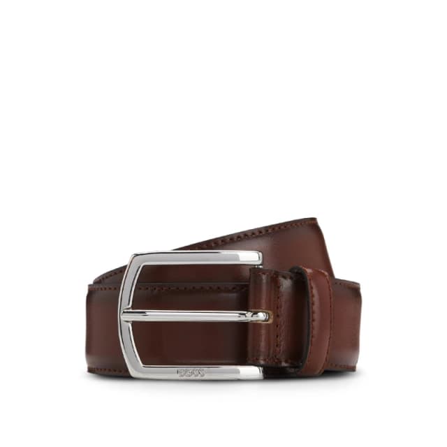 Boss Mens Claus Tx St Leather Belt Medium Brown male 36R (95cm)